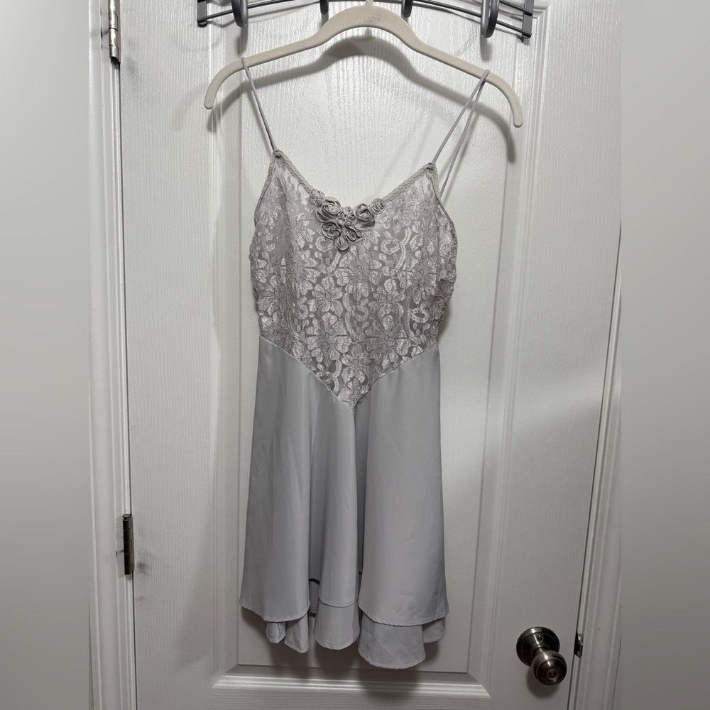 Vintage 90s Val Mode lace lingerie mini slip dress women’s S Victorian bridal